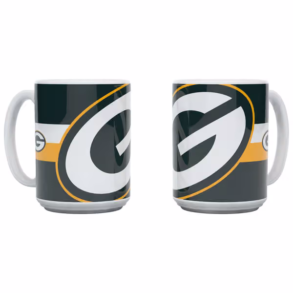 Green Bay Packers Triple Logo Jumbo NFL Mug (450 ml) view 1