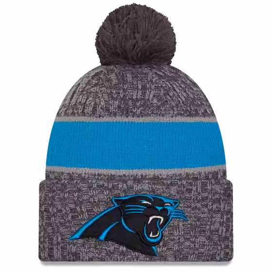 Carolina Panthers Gray 2023 NFL Sideline New Era Sport Knit Hat product photo