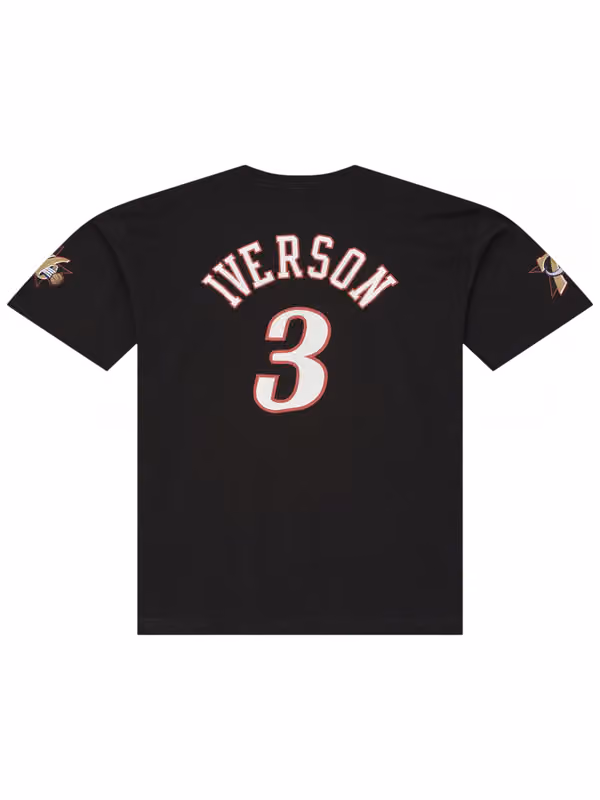 Allen Iverson #3 Philadelphia 76ers Wordmark NBA T-Shirt Black view 1