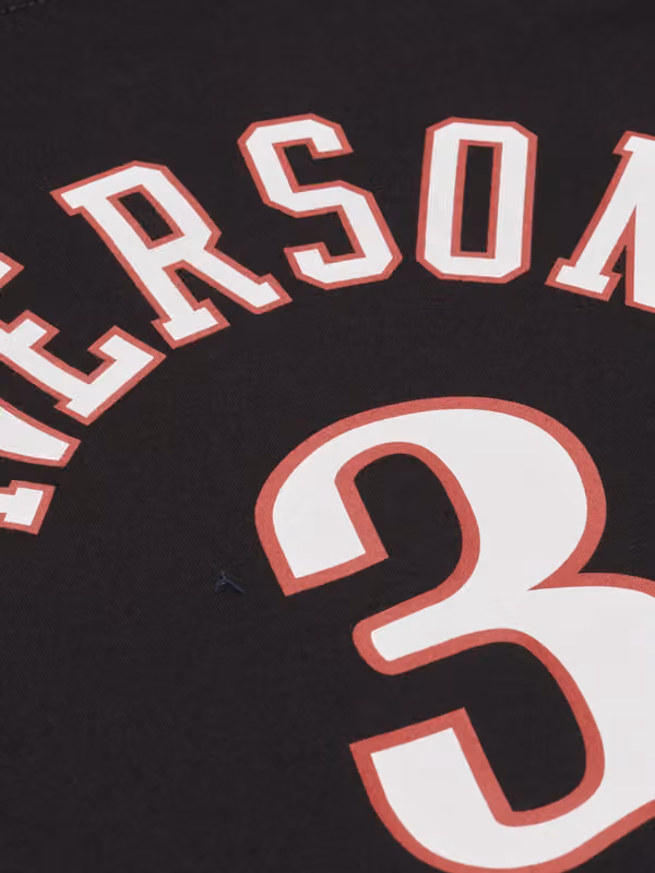 Allen Iverson #3 Philadelphia 76ers Wordmark NBA T-Shirt Black view 5
