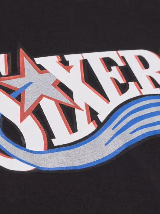 Allen Iverson #3 Philadelphia 76ers Wordmark NBA T-Shirt Black view 4