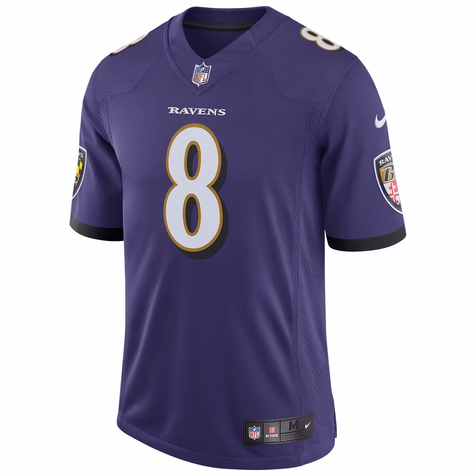 Lamar Jackson #8 Baltimore Ravens Nike Speed Machine Limited NFL Jersey Purple view 2