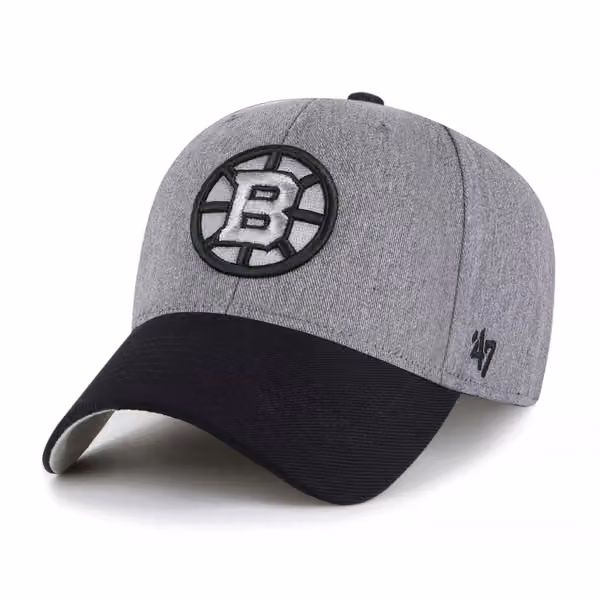 Boston Bruins '47 MVP Granite Adjustable NHL Cap Charcoal product photo