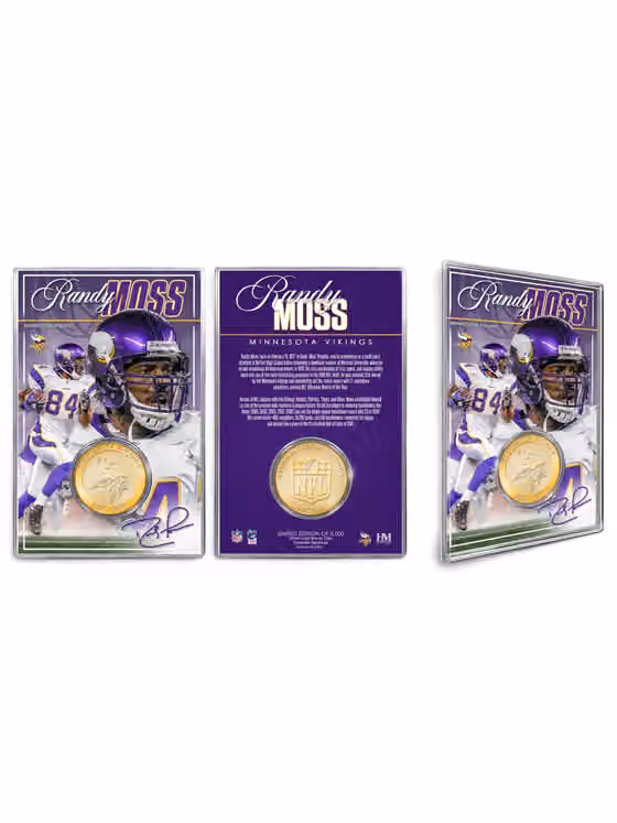 Randy Moss Minnesota Vikings Acrylic Bronze NFL Coin Card view 1
