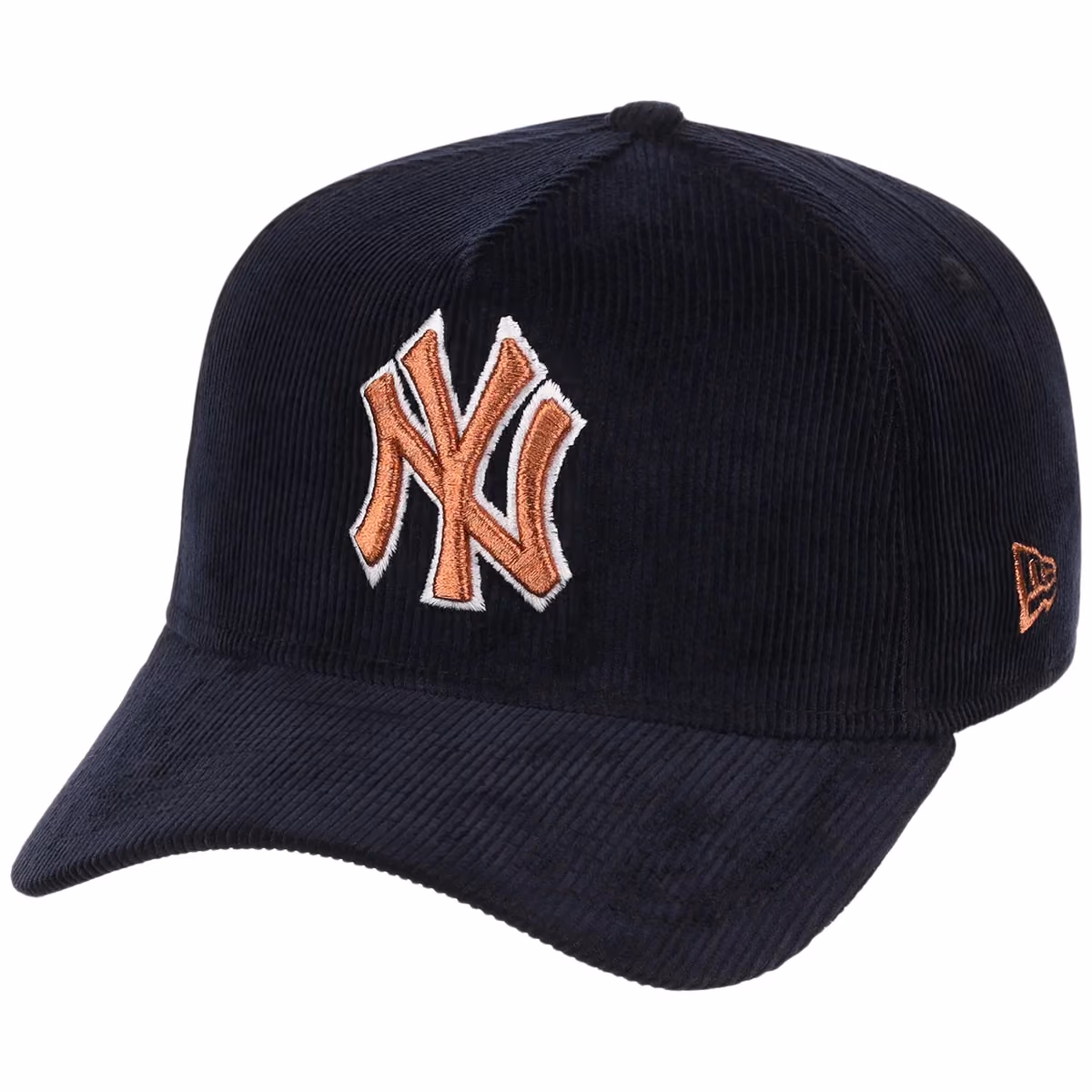 New York Yankees MLB Navy Cord FASHION CORE New Era 9FORTY A-Frame detail view