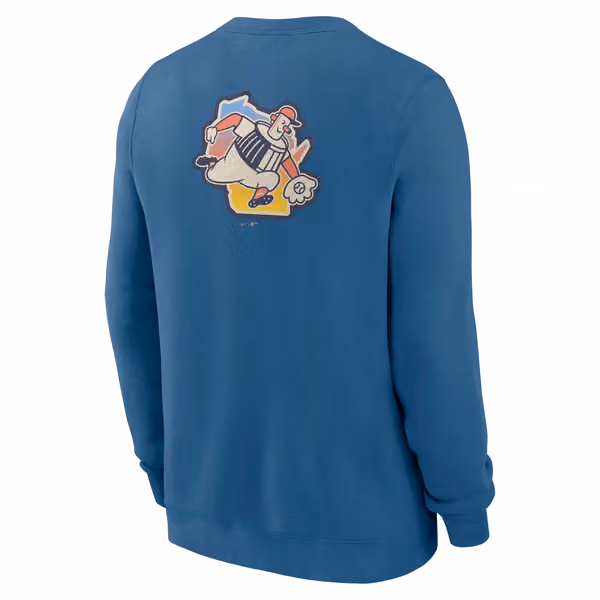 Milwaukee Brewers City Connect 2-Hit Club Crew Pullover Blue view 3