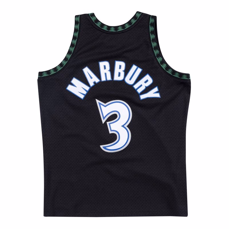 Stephon Marbury #3 Minnesota Timberwolves 1997-98 Swingman NBA Jersey Black view 2