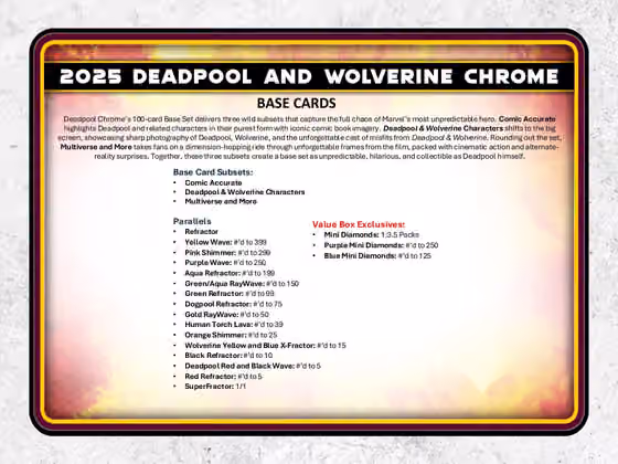 2025 topps Chrome Deadpool Blaster Box view 3