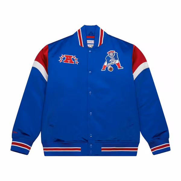 New England Patriots Mitchell & Ness Heavyweight Satin NFL Jacket view 1