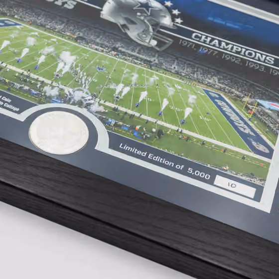 Dallas Cowboys Team Stadium Silver Coin Framed NFL Photo view 2