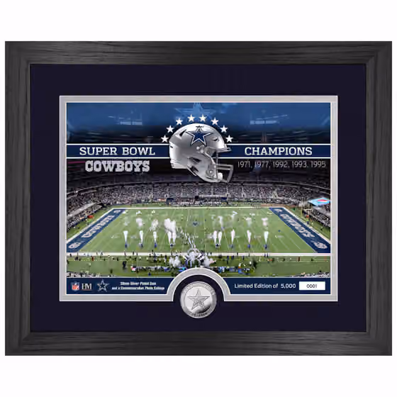 Dallas Cowboys Team Stadium Silver Coin Framed NFL Photo view 1