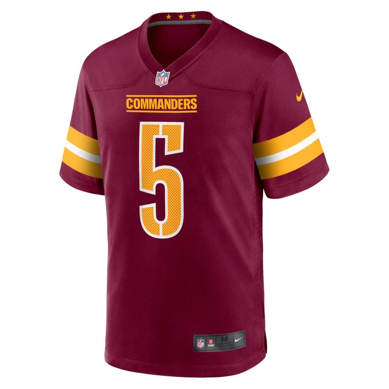 Jayden Daniels #5 Washington Commanders Nike Game NFL Jersey Burgundy view 2