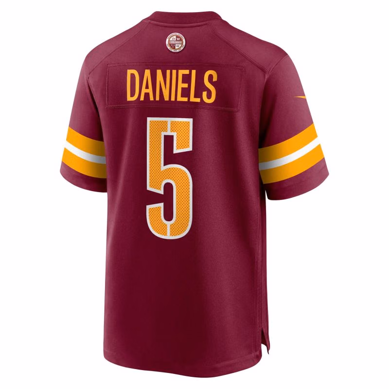 Jayden Daniels #5 Washington Commanders Nike Game NFL Jersey Burgundy view 3