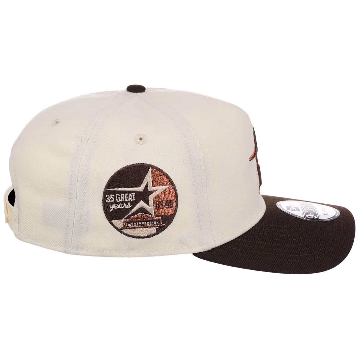Houston Astros MLB Walnut Reserve New Era 9FORTY A-Frame detail view