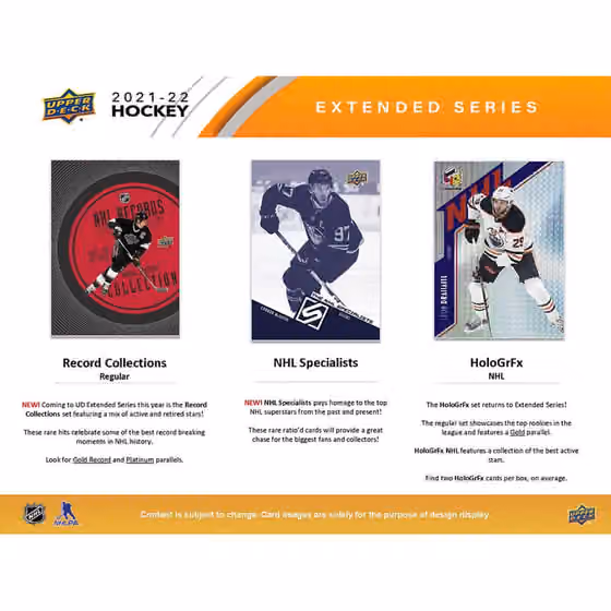 2021/22 Upper Deck Extended Series NHL Hockey Hobby Box view 4