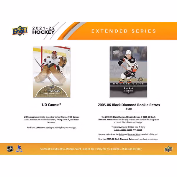 2021/22 Upper Deck Extended Series NHL Hockey Hobby Box view 3