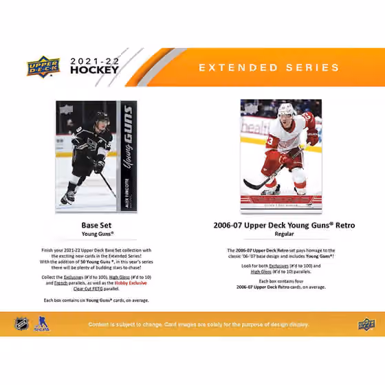 2021/22 Upper Deck Extended Series NHL Hockey Hobby Box view 2