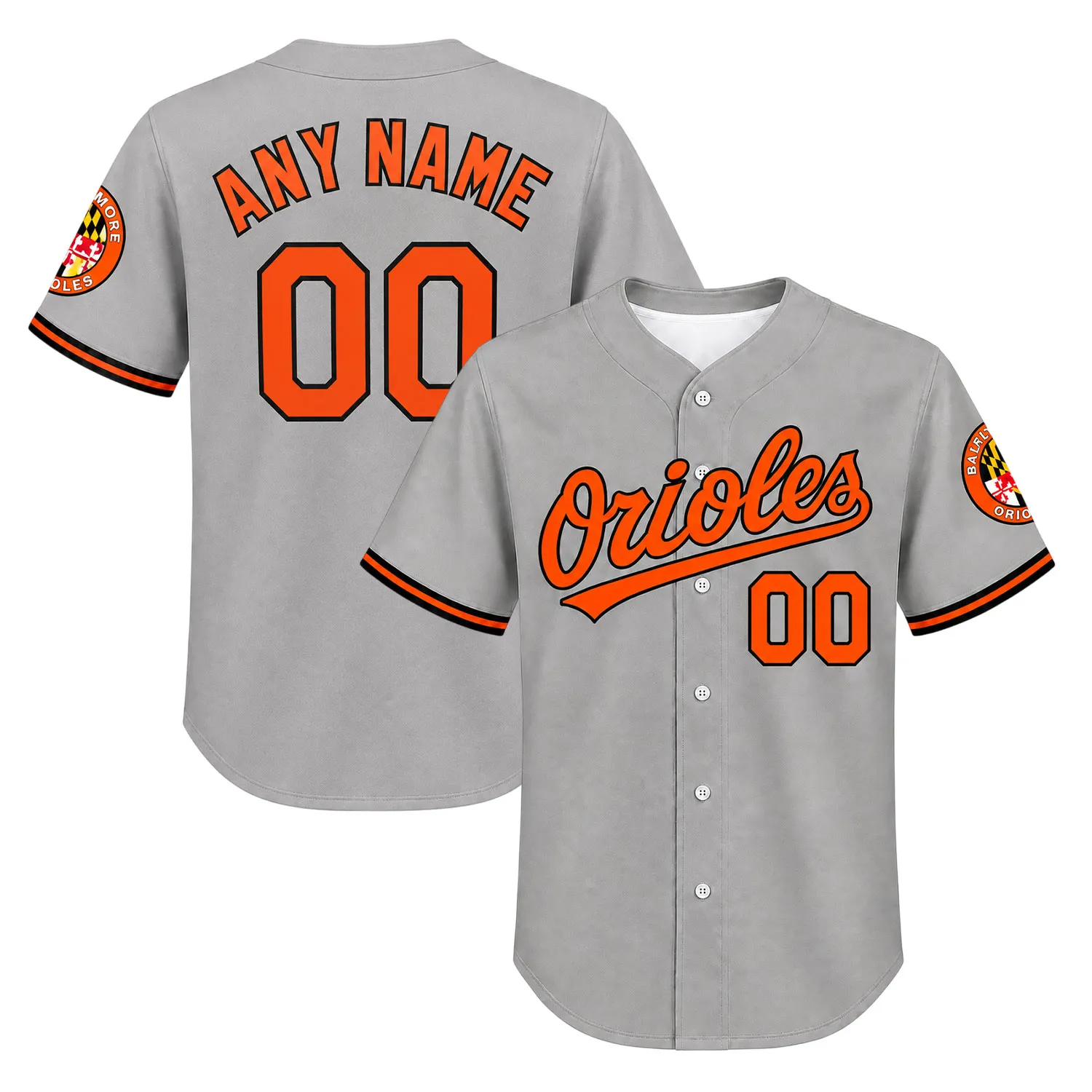 Baltimore Orioles Grey Road Custom Jersey Vibrant Fan Gear