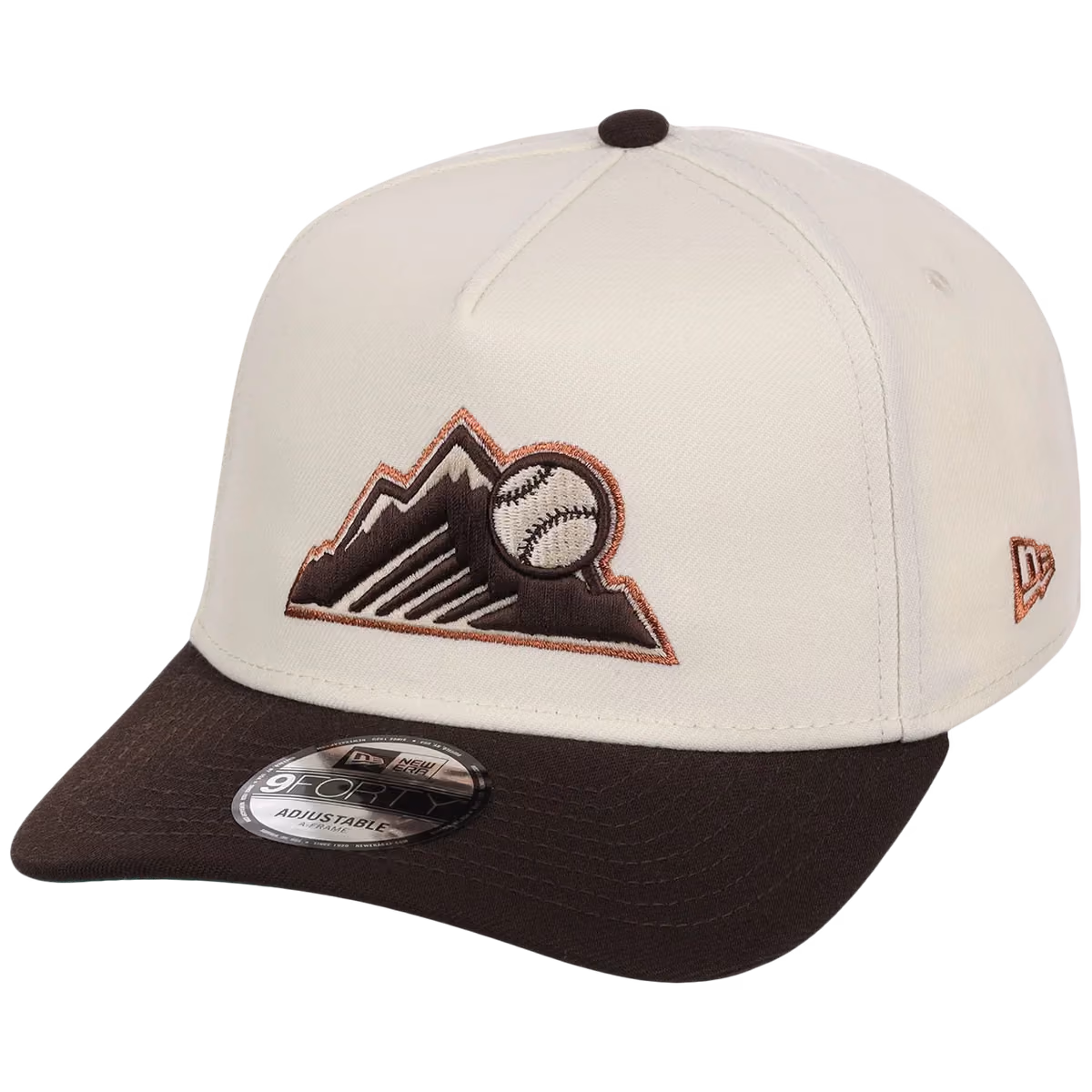 Colorado Rockies MLB Walnut Reserve New Era 9FORTY A-Frame detail view