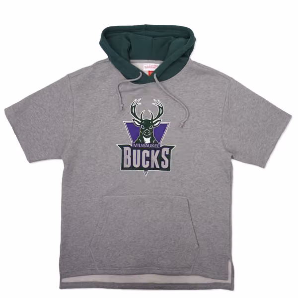 Milwaukee Bucks Postgame Mitchell & Ness Short Sleeve NBA Hoodie view 1