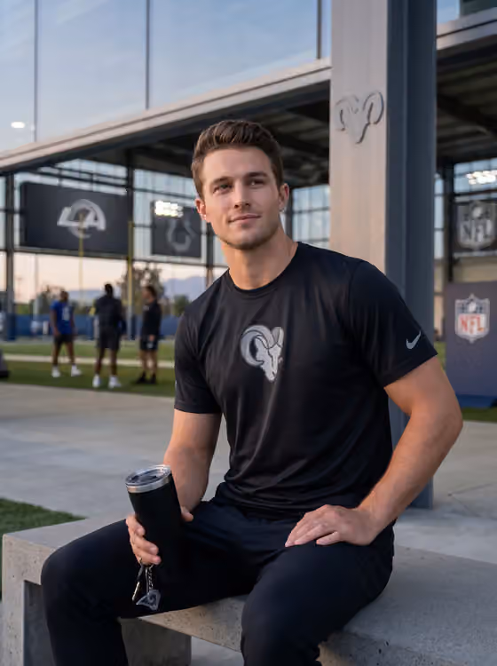 Los Angeles Rams 2026 NFL Sideline Lead The Charge Legend T-Shirt Black view 3