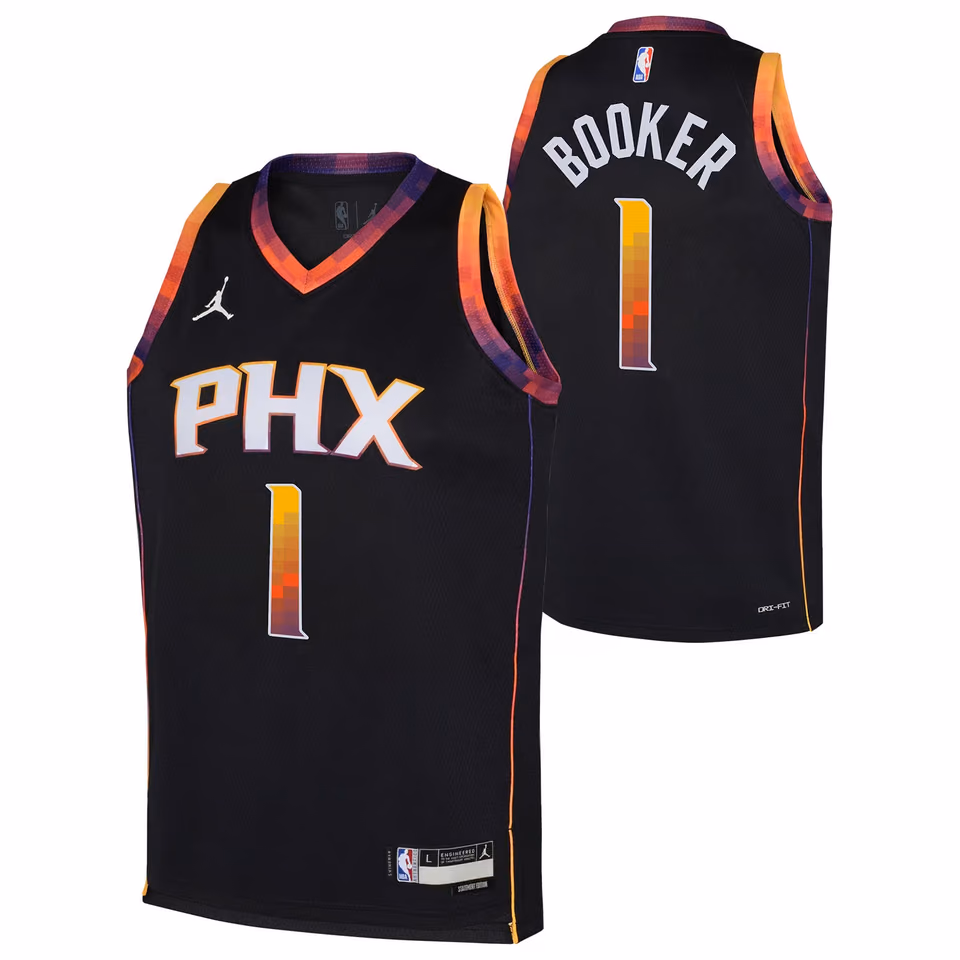 Devin Booker #1 Phoenix Suns Jordan Swingman NBA Jersey Black (YOUTH) view 1