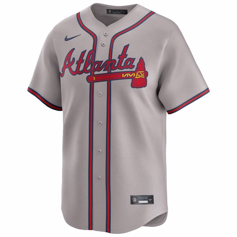 Atlanta Braves Nike Limited MLB Baseball Jersey Road Gray view 1