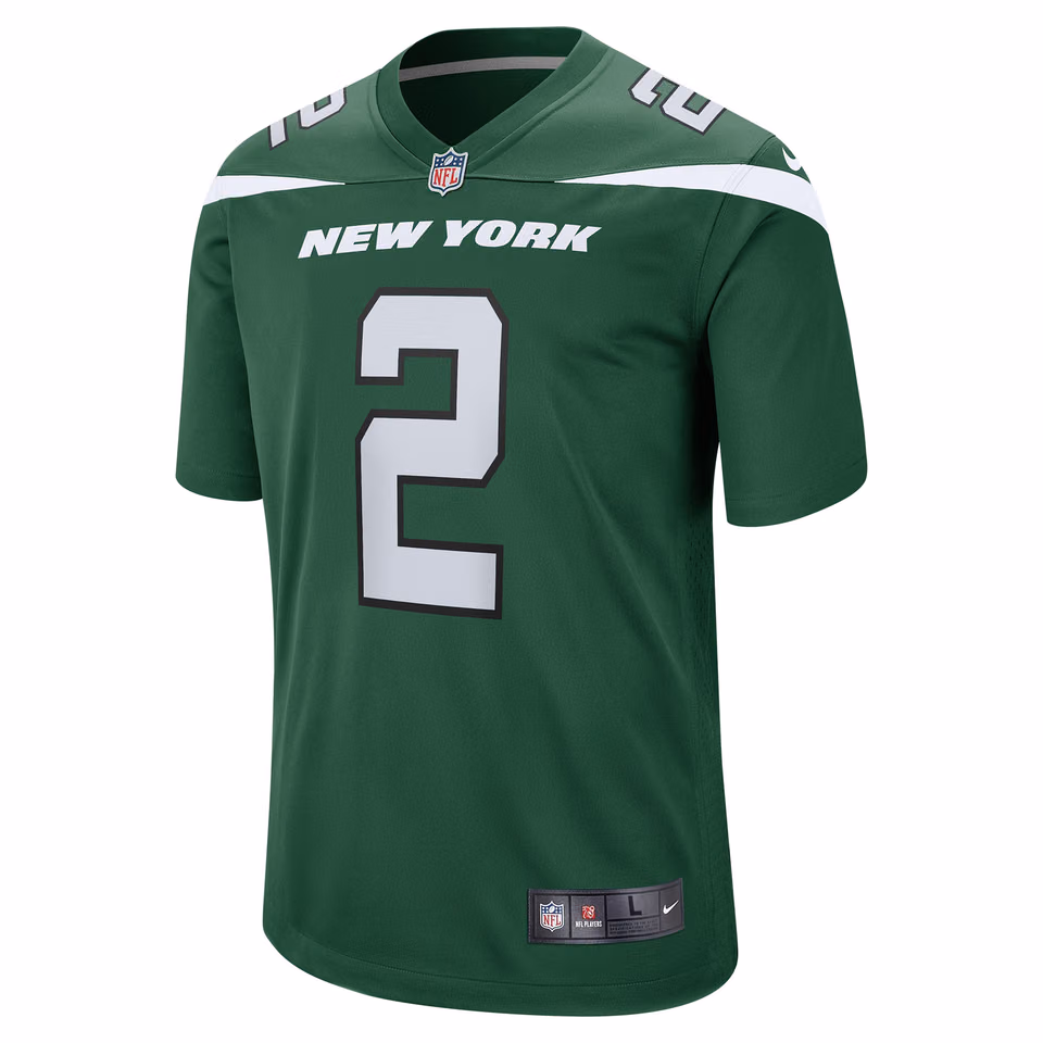 Zach Wilson #2 New York Jets Nike Game NFL Football Jersey Green view 2