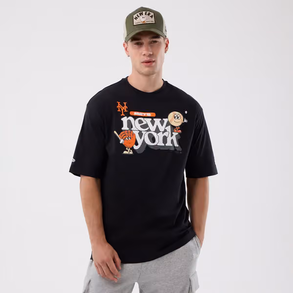 New York Mets Icon Graphic MLB T-Shirt Black view 1