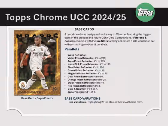 2024/25 Topps Chrome UEFA Club Competitions Football Blaster Box view 2