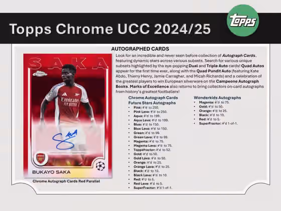 2024/25 Topps Chrome UEFA Club Competitions Football Blaster Box view 5