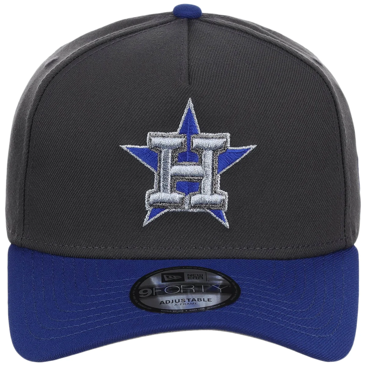 Houston Astros MLB Graphite x Royal FASHION CORE New Era 9FORTY A-Frame detail view