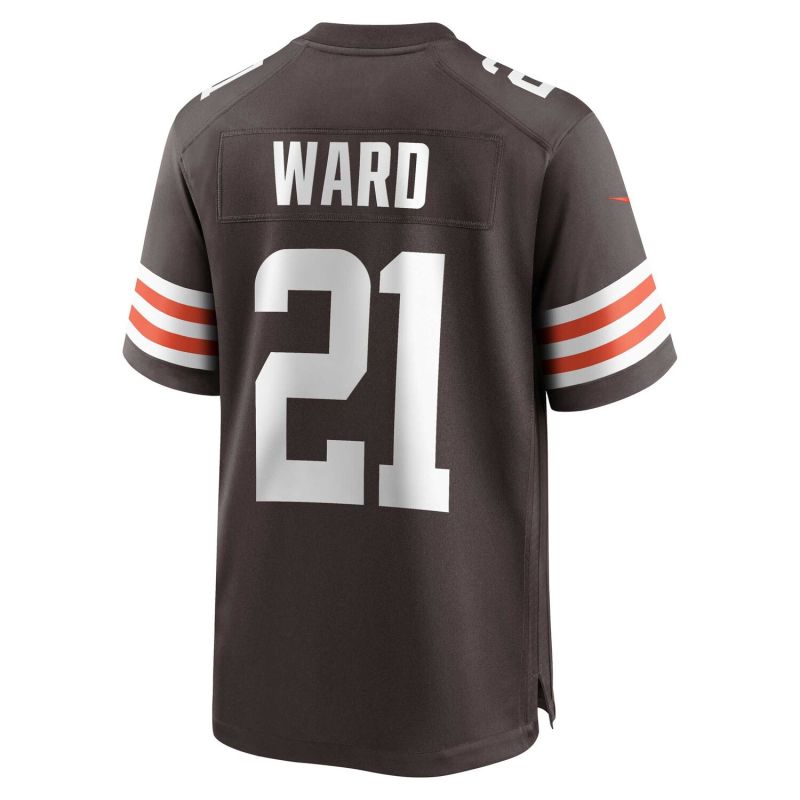 Denzel Ward #21 Cleveland Browns Nike Game NFL Jersey Brown view 3