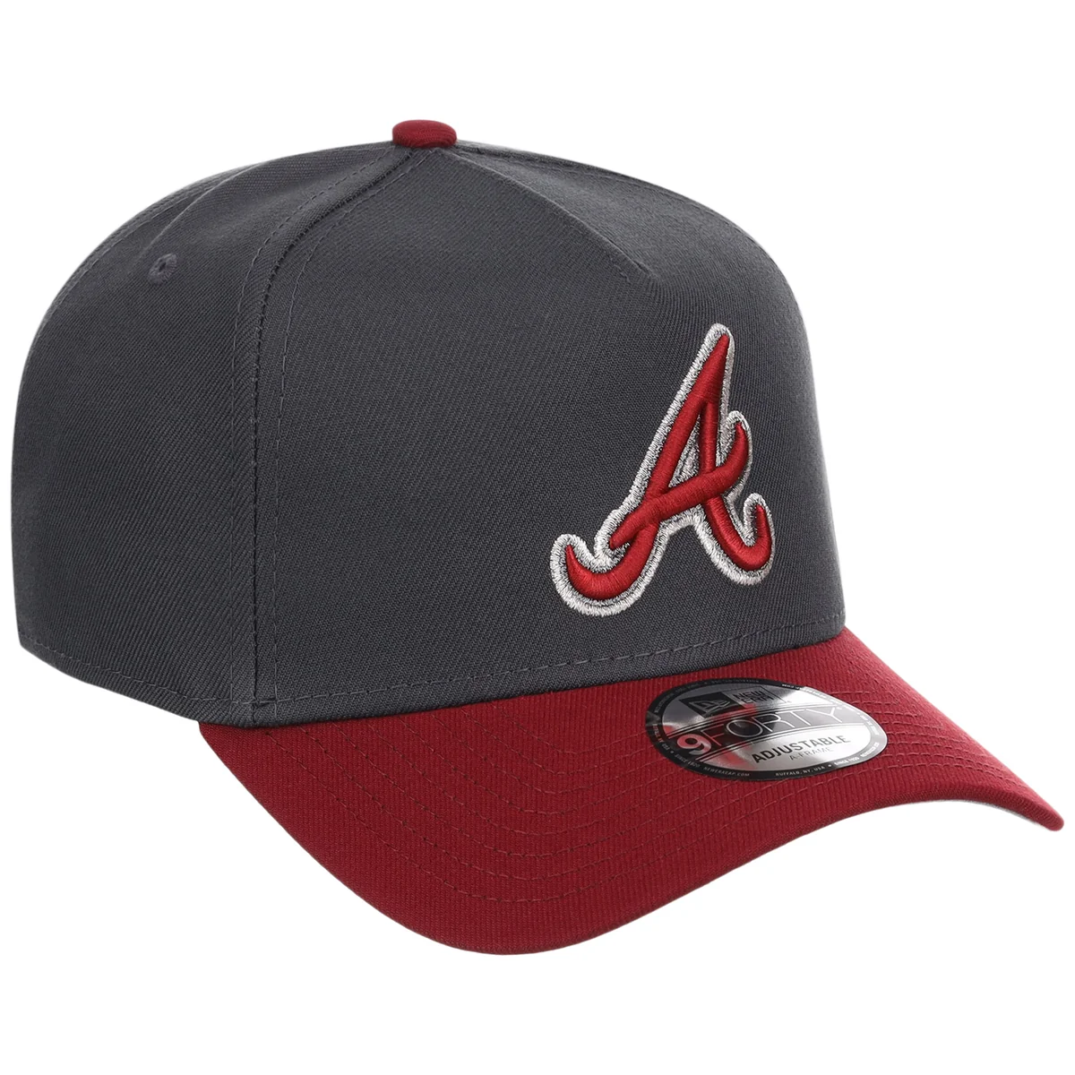 Atlanta Braves MLB Graphite x Cardinal FASHION CORE New Era 9FORTY A-Frame front view