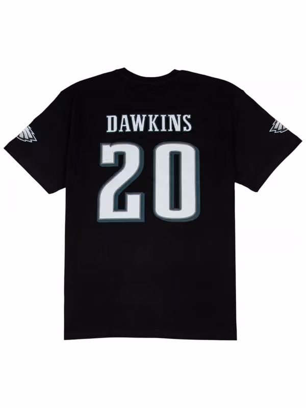 Brian Dawkins #20 Philadelphia Eagles Wordmark Player NFL T-Shirt Black view 1