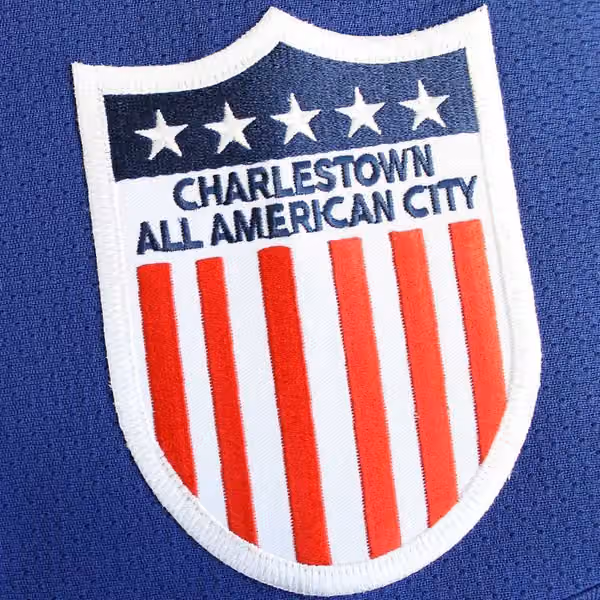 Slapshot Charlestown Chiefs Replica Away Hockey Jersey Blue view 2