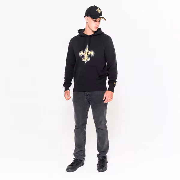 New Orleans Saints Logo Hoodie NFL Sweatshirt Black view 5