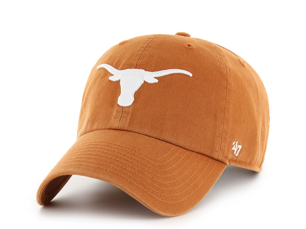47 Brand Texas Longhorns Burnt Orange Clean Up Strapback Hat front