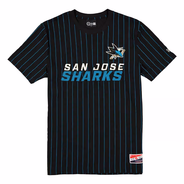 San Jose Sharks Retro Stripe NHL T-Shirt Black view 1