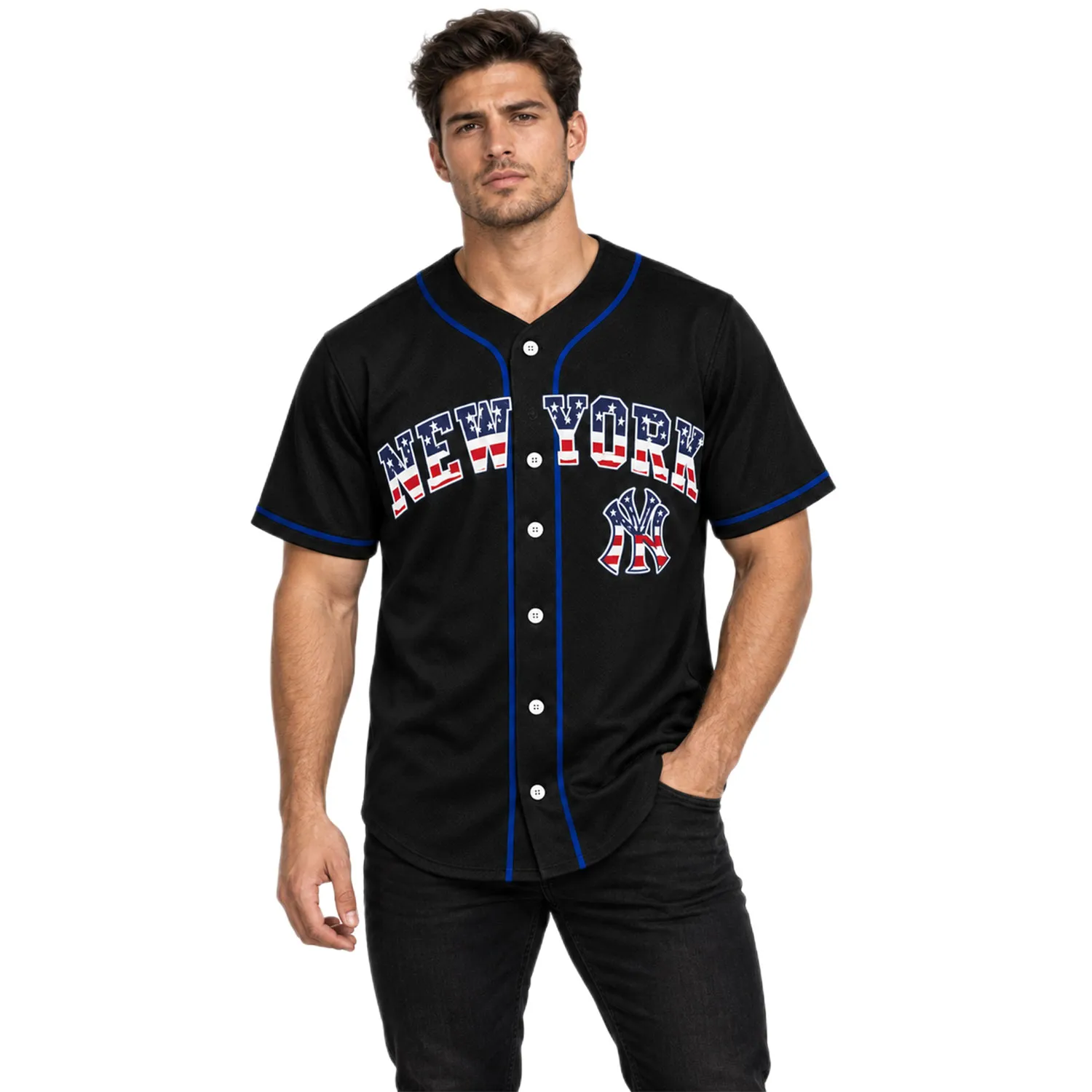 New York Yankees Black USA 250 Jersey Custom Player Dynamic Style