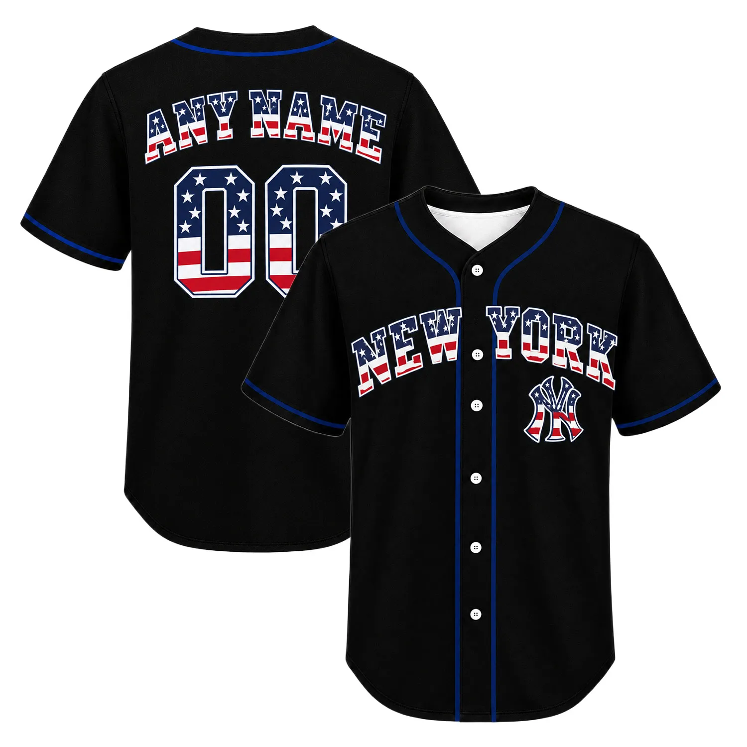 New York Yankees Black USA 250 Jersey Custom Player Dynamic Style