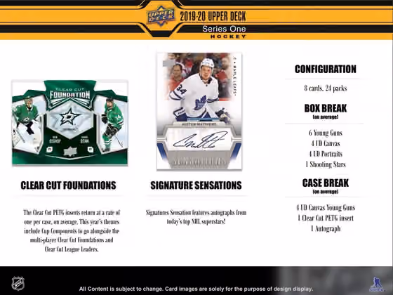 2019/20 Upper Deck Series 1 Hockey Hobby Box NHL view 5