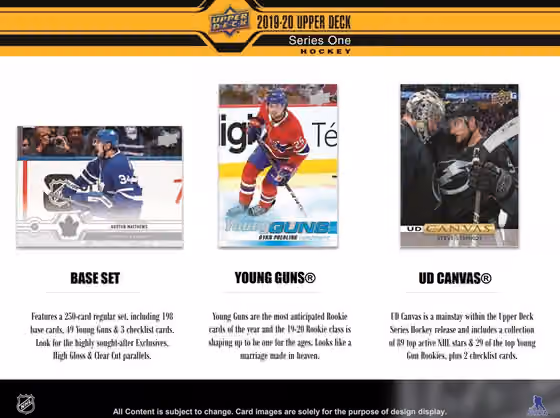 2019/20 Upper Deck Series 1 Hockey Hobby Box NHL view 2