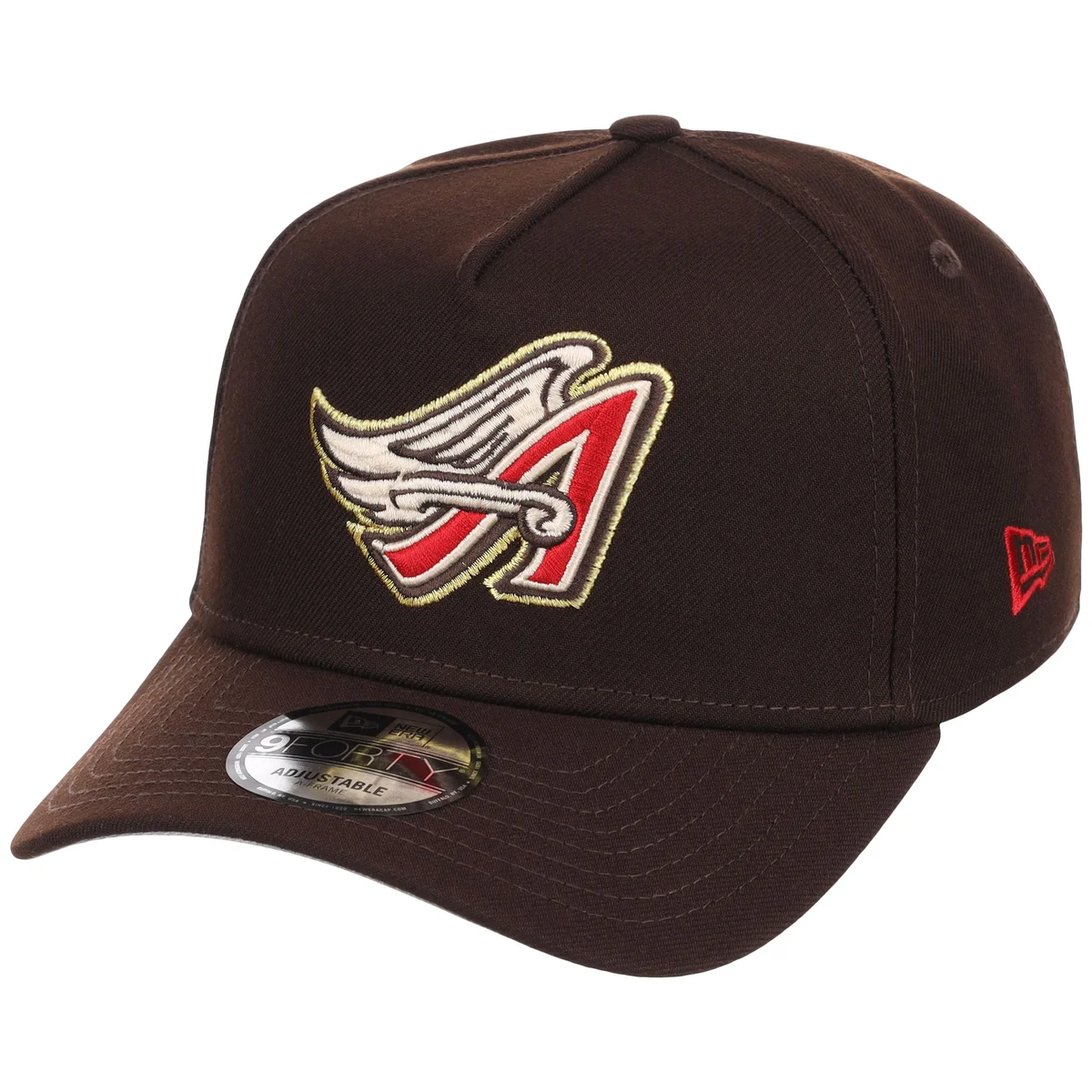 Anaheim Angels MLB Burnt Wood FASHION CORE New Era 9FORTY A-Frame detail view