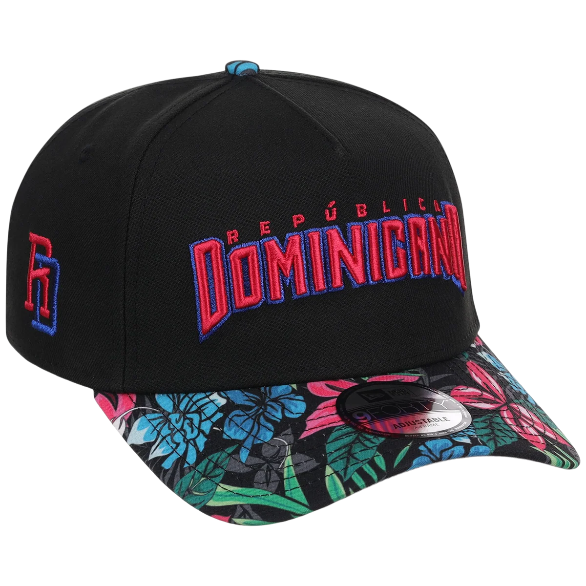 Dominican Republic Crown the Country: Dominican Republic New Era (Black/Floral) front view