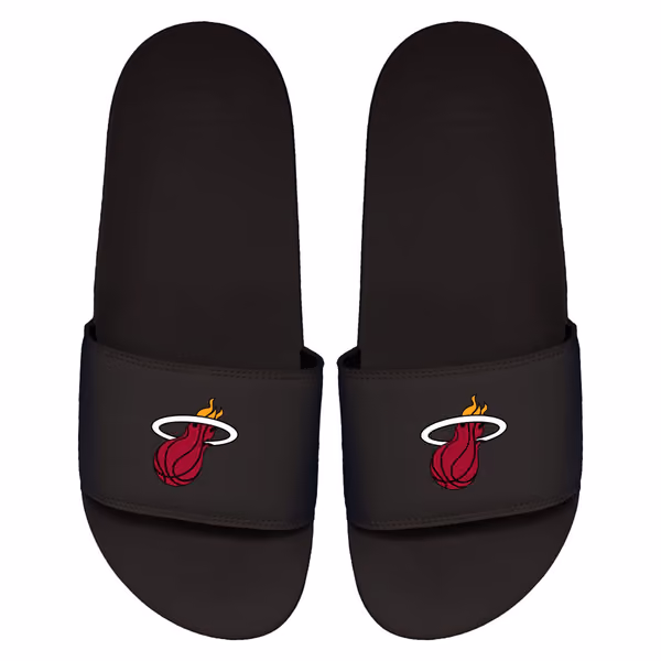 Miami Heat Primary Logo ISlide NBA Gel Slides Black view 1