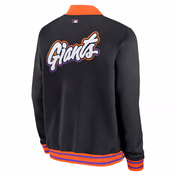 San Francisco Giants City Connect 2026 MLB Authentic Dugout Bomber Jacket Black view 3