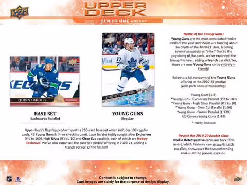 2020/21 Upper Deck Series 1 Hockey Hobby Box NHL view 2