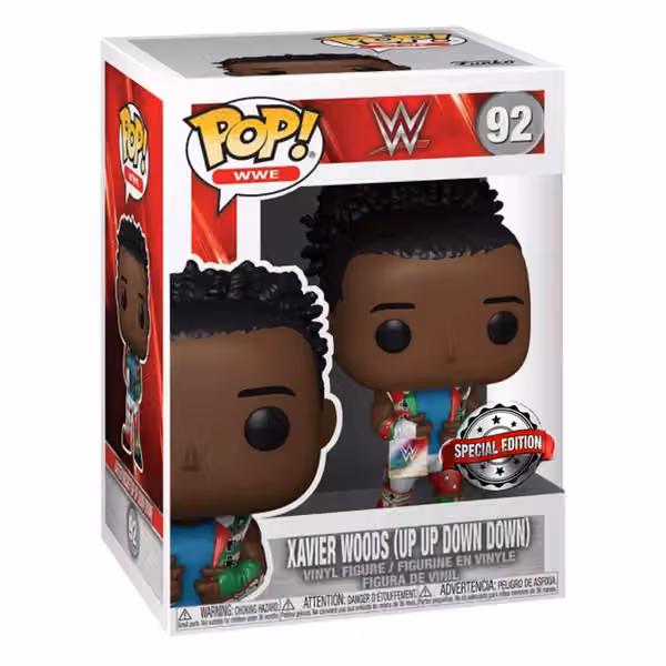 Funko POP! #92 Xavier Woods (Up Up Down Down) Exclusive Vinyl WWE Figure view 1