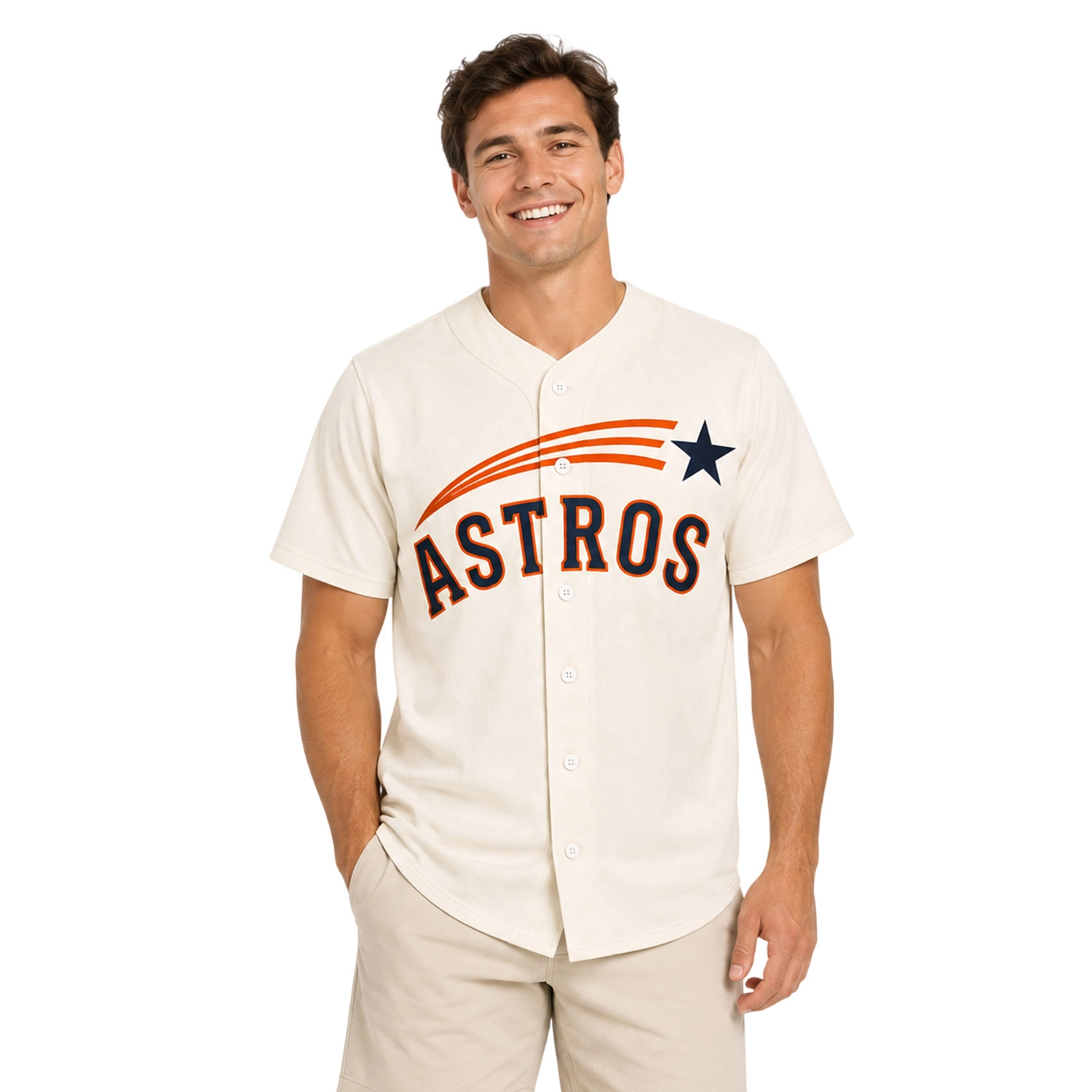 Astros Retro Jersey Custom Remarkable Cream Style